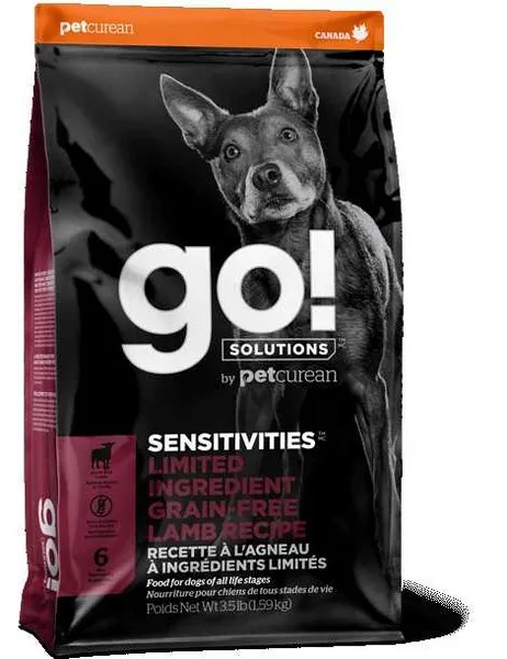 12 Lb Petcurean Go! Sensitivities Limited Ingredients Grain Free Lamb Recipe - Food